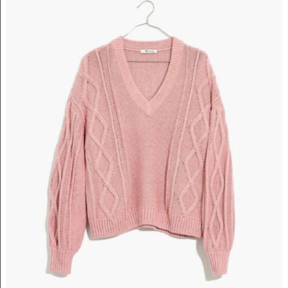 madewell augustus cable knit sweater